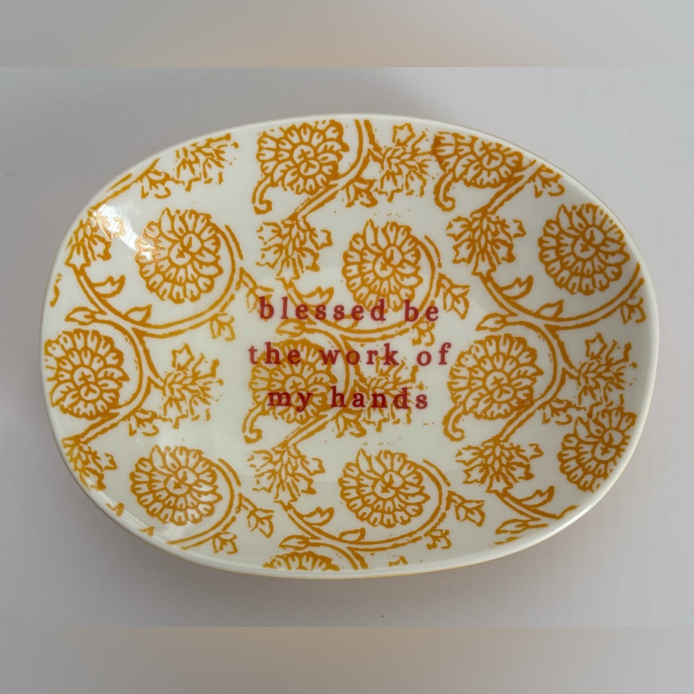 Floral Ring Dish with Inspirational Quote